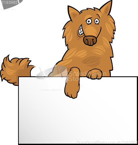 Image of cartoon dog with board or card design