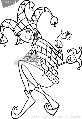 Image of woman in jester costume cartoon