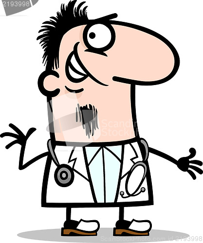 Image of doctor with stethoscope cartoon illustration