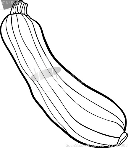 Image of zucchini vegetable cartoon for coloring book