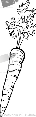 Image of carrot vegetable cartoon for coloring book