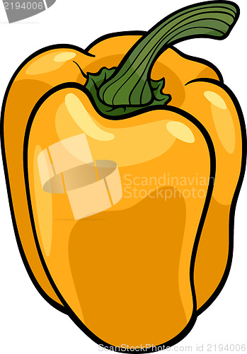 Image of yellow pepper vegetable cartoon illustration