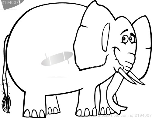 Image of cute elephant cartoon for coloring book