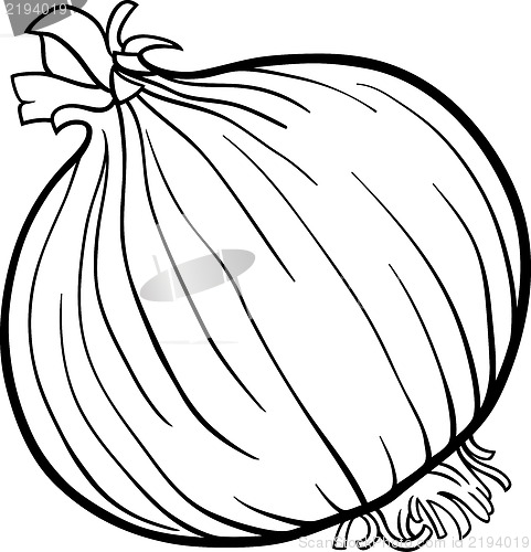 Image of onion vegetable cartoon for coloring book