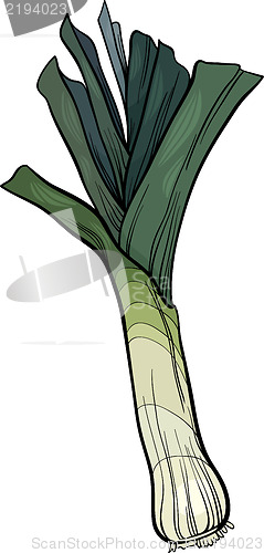 Image of leek vegetable cartoon illustration