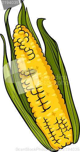 Image of corn on the cob cartoon illustration