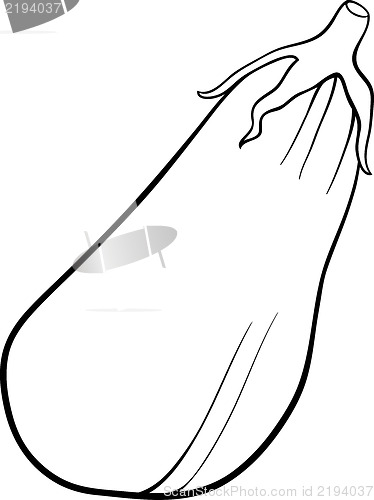 Image of eggplant vegetable cartoon for coloring book