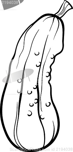 Image of cucumber vegetable cartoon for coloring book