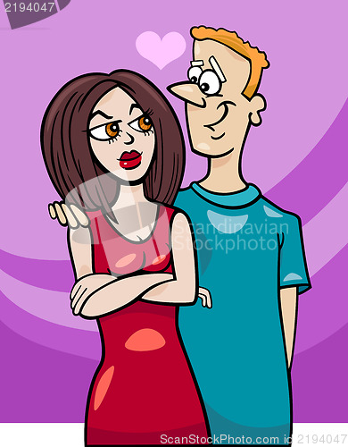 Image of man and woman in love cartoon