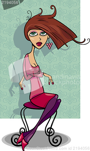 Image of cute woman cartoon illustration