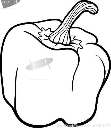 Image of pepper vegetable cartoon for coloring book