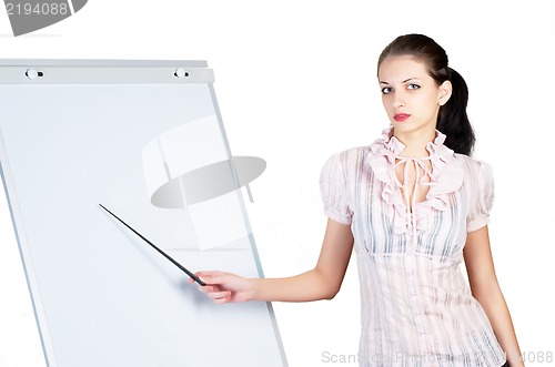 Image of Woman with presentation