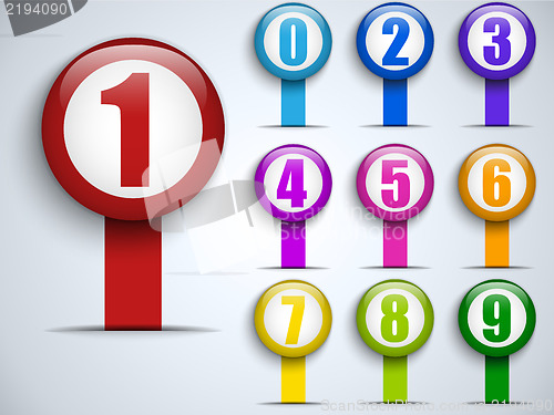 Image of Set of Colorful Frames with Numbers