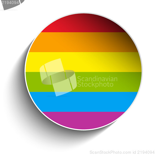 Image of Gay Flag Circle Striped Sticker