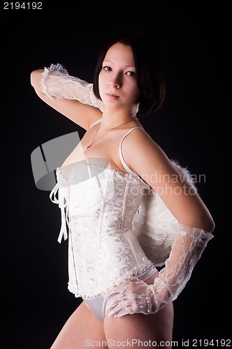 Image of young woman as angel