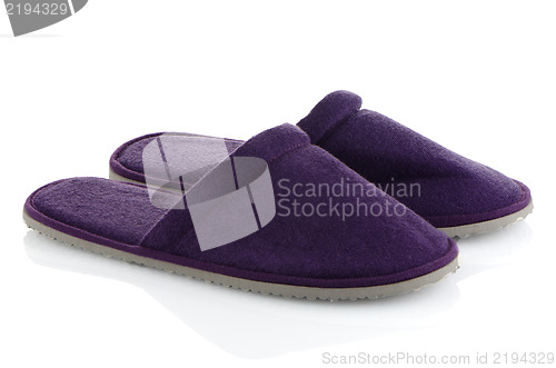 Image of A pair of purple slippers