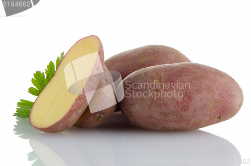 Image of Red sliced potatoes