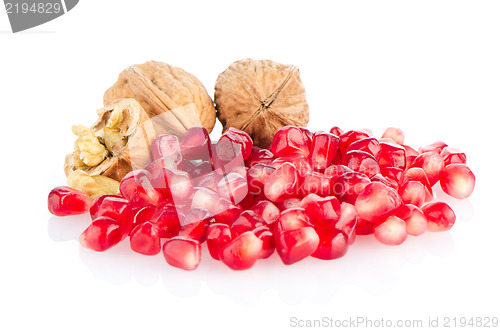 Image of Pomegranate seed pile and nuts