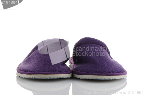 Image of A pair of purple slippers