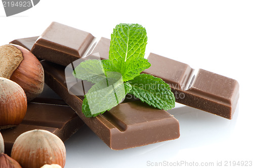 Image of Closeup detail of chocolate parts