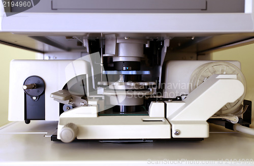 Image of Microfiche reader in closeup