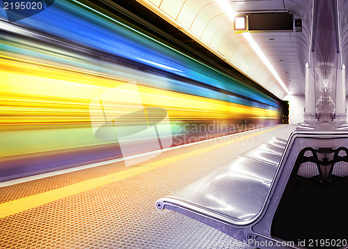 Image of speed train in subway