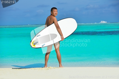 Image of beautiful  woman relax on tropical  beach