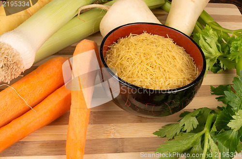 Image of Veggie soup ingredients