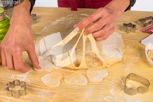 Image of Preparing fancy shaped cookies