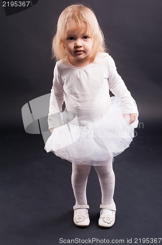 Image of 2 years old girl in white