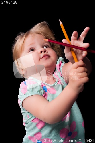 Image of portrait of adorable young girl