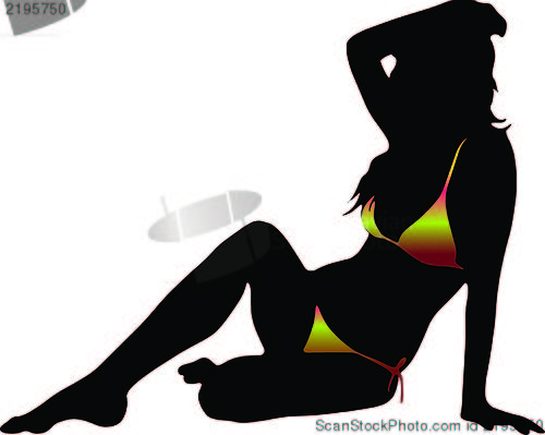 Image of Bikini woman silhouette