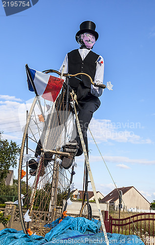 Image of Mascot of a Retro Cyclist During Le Tour de France.