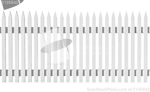 Image of White picked fence isolated on white