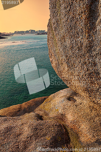 Image of Brittany- Rocks Detail at Sunset