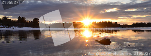 Image of Sunset over river