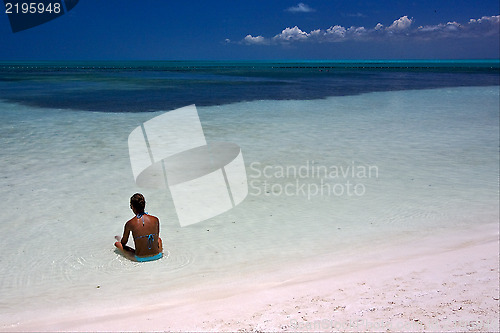 Image of relax and coastline in the caraibbien blue lagoon 