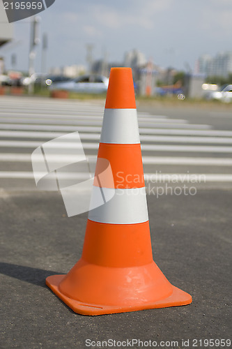 Image of traffic cone with path