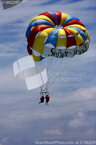 Image of parachute and sky mexico playa del carmen  