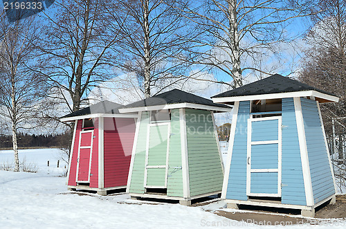 Image of three beach hats in winter