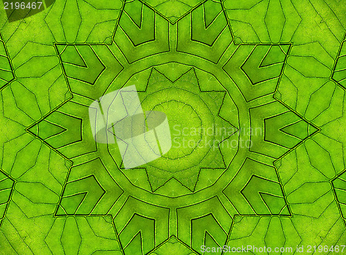 Image of Green leaf abstract pattern