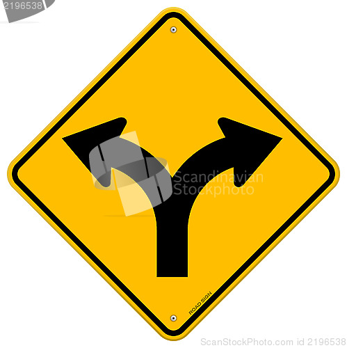 Image of Fork in Road Sign