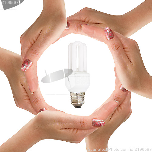 Image of Hands with light bulb