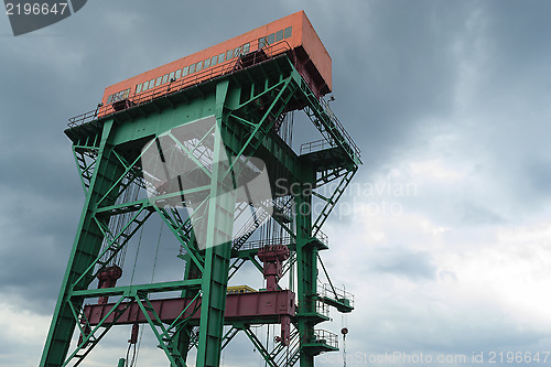 Image of Lifting crane of the hydroelectric power plant