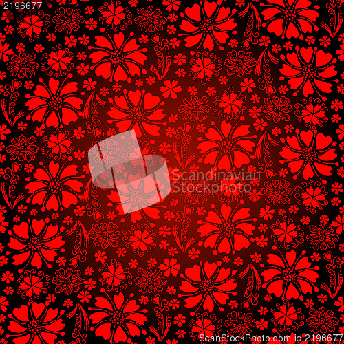 Image of Seamless dark-red floral pattern