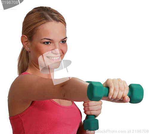 Image of Woman with Dumbbells