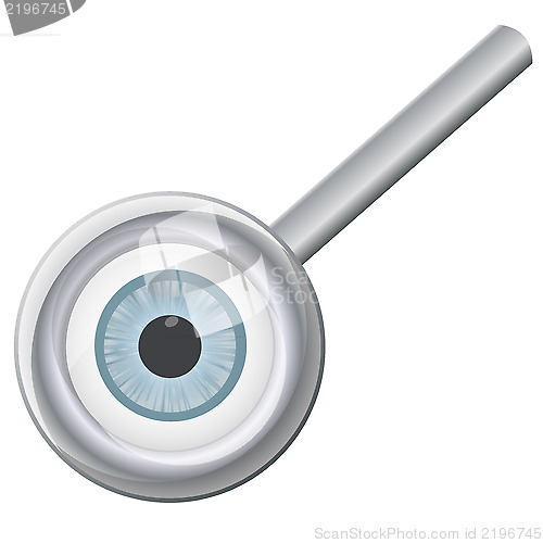 Image of Eyeball in magnifying glass