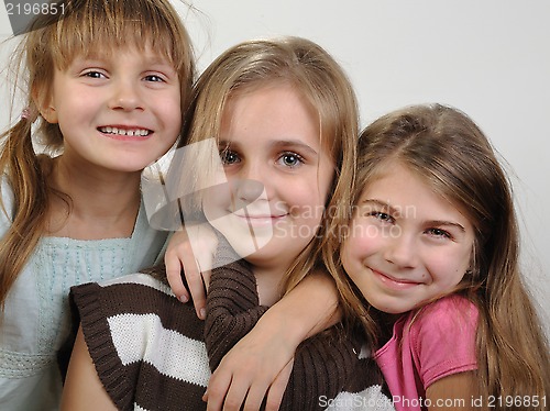 Image of portrait of happy smiling girls