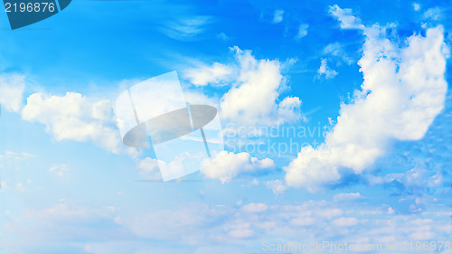Image of Beautiful view of blue sky and clouds.