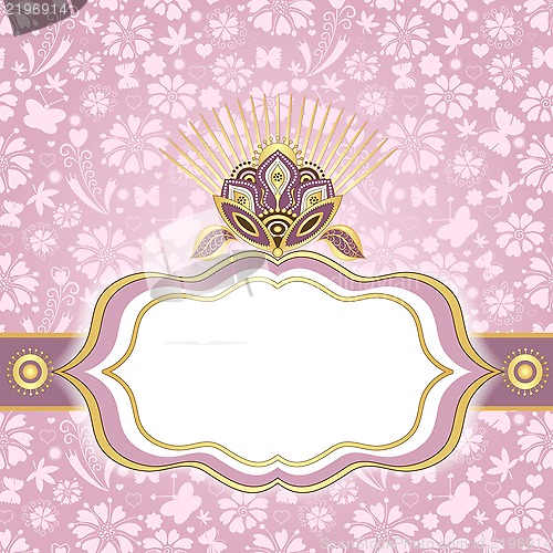 Image of Spring pink-gold easter frame